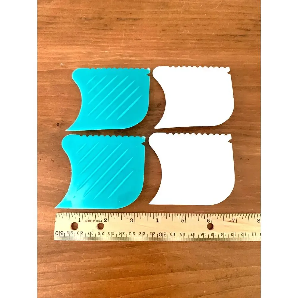 Tupperware Scrape Em All Scraper Scrubber Set 4 Vintage Gadget 2 Almond 2 Aqua